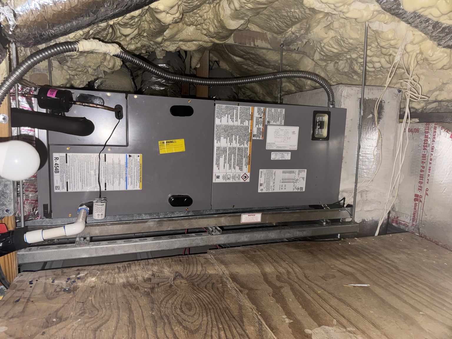 Horizontal attic HVAC installation